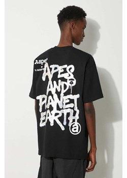 AAPE t-shirt bawełniany Basic Tee męski kolor czarny z nadrukiem AAPTEM1454XXM ze sklepu PRM w kategorii T-shirty męskie - zdjęcie 173899482