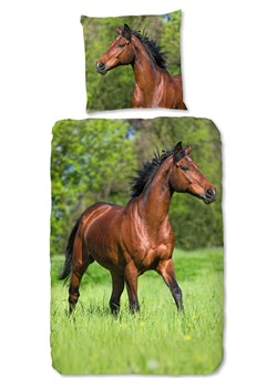 Good Morning Komplet pościeli &quot;Running horse&quot; w kolorze zielono-brązowym ze sklepu Limango Polska w kategorii Pościel dziecięca - zdjęcie 173900524