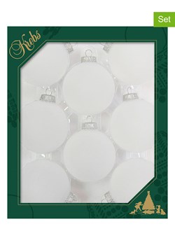 Krebs Glas Lauscha Bombki (8 szt.) w kolorze białym - Ø 7 cm ze sklepu Limango Polska w kategorii Dekoracje bożonarodzeniowe - zdjęcie 173905842