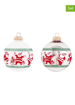Krebs Glas Lauscha Bombki (4 szt.) w kolorze biało-czerwonym ze sklepu Limango Polska w kategorii Dekoracje bożonarodzeniowe - zdjęcie 173905854