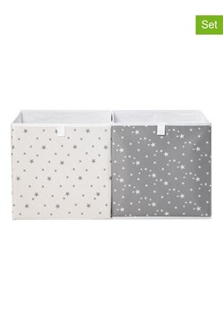 lamino Pudełka (2 szt.) w kolorze szarym i białym - 33 x 33 x 33 cm ze sklepu Limango Polska w kategorii Pojemniki kuchenne - zdjęcie 173908673