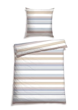 Schiesser Komplet pościeli renforcé &quot;Mervyn Mervyn&quot; w kolorze błękitno-jasnobrązowym ze sklepu Limango Polska w kategorii Pościele - zdjęcie 173909552