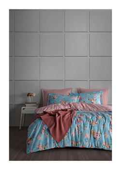 Elizabed Komplet pościeli renforcé "Flower" w kolorze błękitno-jasnoróżowym ze sklepu Limango Polska w kategorii Pościele - zdjęcie 173910171