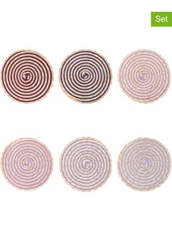 Villa d´Este Podkładki (6 szt.) &quot;Spiral&quot; w kolorze fioletowo-różowym - Ø 38 mm ze sklepu Limango Polska w kategorii Podkładki na stół - zdjęcie 173910370