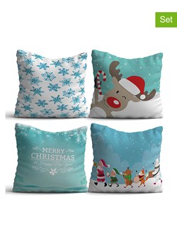 Colorful Cotton Poduszki (4 szt.) w kolorze błękitnym ze wzorem ze sklepu Limango Polska w kategorii Poduszki dekoracyjne - zdjęcie 173913414