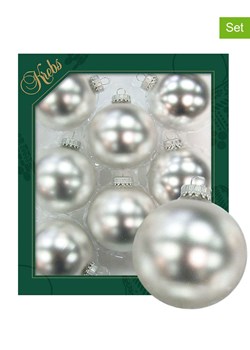 Krebs Glas Lauscha Bombki (8 szt.) w kolorze srebrnym - Ø 7 cm ze sklepu Limango Polska w kategorii Dekoracje bożonarodzeniowe - zdjęcie 173914911