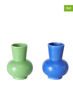 Boltze Wazony (2 szt.) w kolorze niebieskim i zielonym - wys. 12 x Ø 10 cm ze sklepu Limango Polska w kategorii Wazony - zdjęcie 173917822
