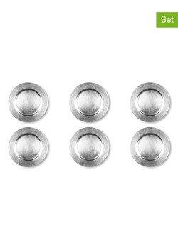 Trendy Kitchen by EXCÉLSA Talerze (6 szt.) w kolorze srebrnym do serwowania - Ø 33 cm ze sklepu Limango Polska w kategorii Misy i tace dekoracyjne - zdjęcie 173924331