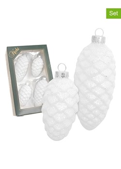 Krebs Glas Lauscha Ozdoby choinkowe (4 szt.) w kolorze białym ze sklepu Limango Polska w kategorii Dekoracje bożonarodzeniowe - zdjęcie 173926801