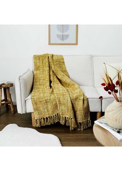 THE HOME DECO FACTORY Koc w kolorze żółtym - 150 x 125 cm ze sklepu Limango Polska w kategorii Tekstylia - zdjęcie 173927000