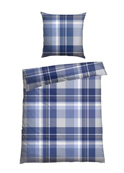 Schiesser Komplet pościeli flanelowej "Todd" w kolorze niebieskim ze sklepu Limango Polska w kategorii Pościele - zdjęcie 173928732