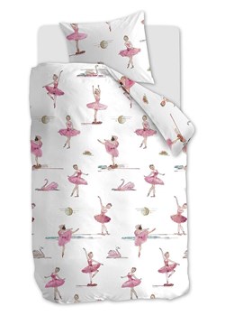 Hanneke de Jager Komplet pościeli renforcé "Swanlake" w kolorze biało-jasnoróżowym ze sklepu Limango Polska w kategorii Pościel dziecięca - zdjęcie 173928984