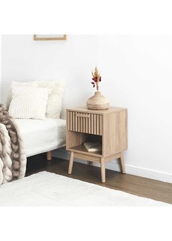 THE HOME DECO FACTORY Stolik nocny &quot;Klaus&quot; w kolorze jasnobrązowym - 40 x 55 x 35 cm ze sklepu Limango Polska w kategorii Szafy - zdjęcie 173931913