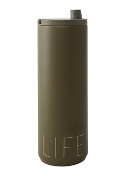 Design Letters Kubek termiczny &quot;Life&quot; w kolorze oliwkowym - 500 ml ze sklepu Limango Polska w kategorii Kubki termiczne - zdjęcie 173937322