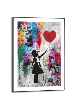 Orangewallz Druk artystyczny &quot;Concrete Balloon Girl&quot; w ramce - 50 x 70 cm ze sklepu Limango Polska w kategorii Obrazy - zdjęcie 173943900