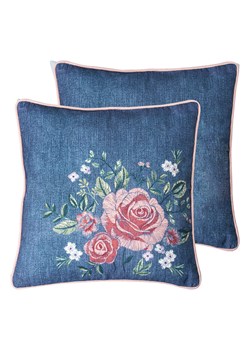 IHR Poduszka &quot;Denim Rose&quot; w kolorze granatowo-jasnoróżowym - 40 x 40 cm ze sklepu Limango Polska w kategorii Poduszki dekoracyjne - zdjęcie 173944534