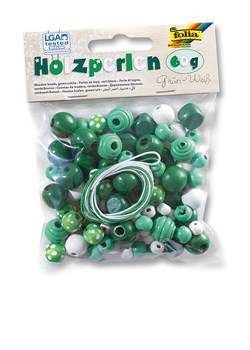 folia PAPER Drewniane koraliki w kolorze zielonym - 60 g ze sklepu Limango Polska w kategorii Zabawki - zdjęcie 173948514