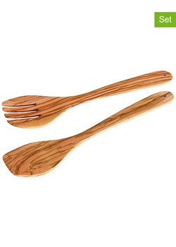 Fackelmann Sztućce (2 szt.) w kolorze jasnobrązowym do sałaty - dł. 30 cm ze sklepu Limango Polska w kategorii Sztućce - zdjęcie 173948821