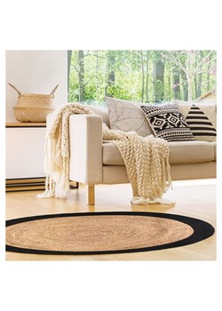THE HOME DECO FACTORY Dywan w kolorze jasnobrązowym z  juty - Ø 120 cm ze sklepu Limango Polska w kategorii Dywany - zdjęcie 173951034