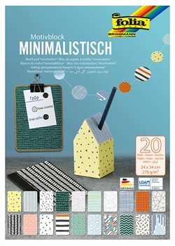 folia PAPER Blok arkuszy ozdobnych (20 szt.) &quot;Minimalist&quot; ze wzorem - 34 x 24 cm ze sklepu Limango Polska w kategorii Akcesoria biurowe - zdjęcie 173951541