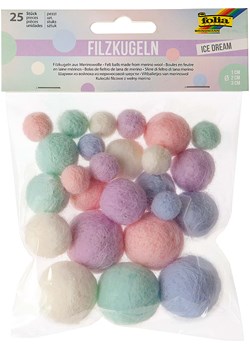 folia PAPER Kulki filcowe (25 szt.) "Ice Dream" w kolorze fioletowo-kremowo-zielonym ze sklepu Limango Polska w kategorii Zabawki - zdjęcie 173951553