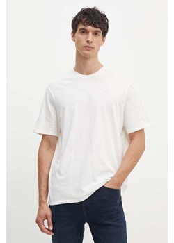 Armani Exchange t-shirt bawełniany męski kolor beżowy z aplikacją 6DZTAC ZJASZ ze sklepu ANSWEAR.com w kategorii T-shirty męskie - zdjęcie 173954022