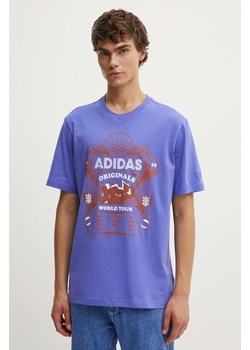 adidas Originals t-shirt bawełniany męski kolor fioletowy z nadrukiem IZ2584 ze sklepu ANSWEAR.com w kategorii T-shirty męskie - zdjęcie 173954073
