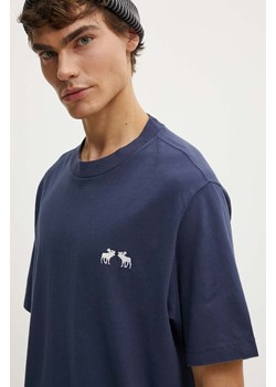 Abercrombie &amp; Fitch t-shirt bawełniany męski kolor granatowy gładki ze sklepu ANSWEAR.com w kategorii T-shirty męskie - zdjęcie 173954134