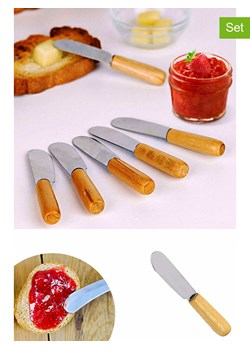 Violeta Home Noże (6 szt.)  w kolorze srebrno-jasnobrązowym do masła - dł. 10 cm ze sklepu Limango Polska w kategorii Noże kuchenne - zdjęcie 173955590