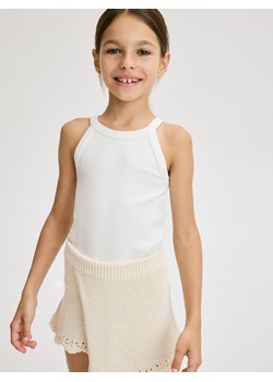 Reserved - Bawełniany top - złamana biel ze sklepu Reserved w kategorii Bluzki dziewczęce - zdjęcie 173956994