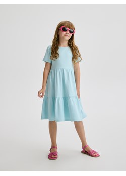 Reserved - Sukienka z bawełny - jasnoturkusowy ze sklepu Reserved w kategorii Sukienki dziewczęce - zdjęcie 173957132