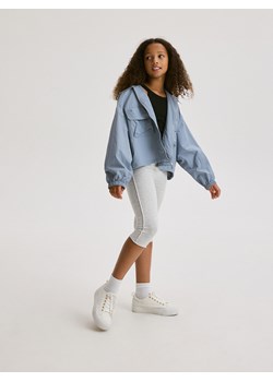 Reserved - Bawełniane legginsy - jasnoszary ze sklepu Reserved w kategorii Spodnie dziewczęce - zdjęcie 173957143