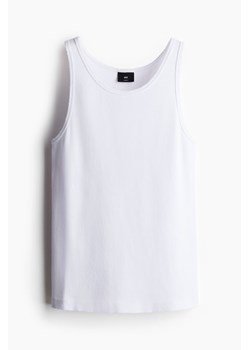 H & M - Prążkowana koszulka Slim Fit - Biały ze sklepu H&M w kategorii Bluzki damskie - zdjęcie 173957864