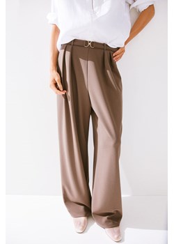 H & M - Eleganckie spodnie z klamerką - Beżowy ze sklepu H&M w kategorii Spodnie damskie - zdjęcie 173957891