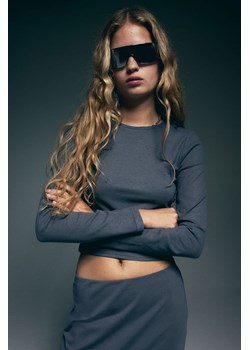 H & M - Top w prążki - Szary ze sklepu H&M w kategorii Bluzki damskie - zdjęcie 173957913