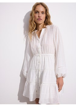 Reserved - Sukienka mini z troczkami - złamana biel ze sklepu Reserved w kategorii Sukienki - zdjęcie 173958252