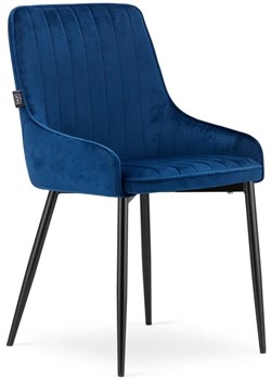 Niebieskie krzesło kuchenne nowoczesne - Cinar 3X ze sklepu Edinos.pl w kategorii Krzesła - zdjęcie 173958562