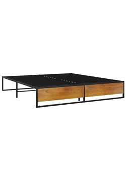Czarne metalowe niskie łóżko małżeńskie 160x200 cm E0-K54 ze sklepu Edinos.pl w kategorii Łóżka i materace - zdjęcie 173958720