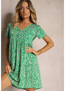 Zielona Sukienka na Lato z Wiskozy w Geometryczny Print Yenivia ze sklepu Renee odzież w kategorii Sukienki - zdjęcie 173959701