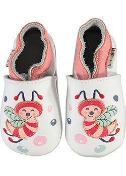 Lait et Miel Skórzane buty w kolorze biało-jasnoróżowym do raczkowania ze sklepu Limango Polska w kategorii Kapcie dziecięce - zdjęcie 173960403