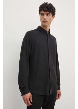 Calvin Klein koszula bawełniana męska kolor czarny regular z kołnierzykiem button-down K10K113311 ze sklepu ANSWEAR.com w kategorii Koszule męskie - zdjęcie 173961973