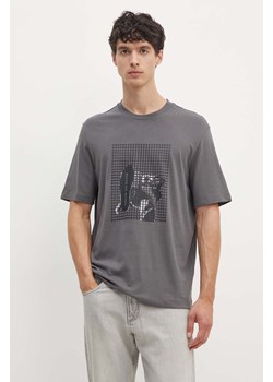 Armani Exchange t-shirt bawełniany męski kolor szary z nadrukiem 6DZTLD ZJ9JZ ze sklepu ANSWEAR.com w kategorii T-shirty męskie - zdjęcie 173962203