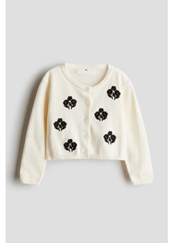 H & M - Bawełniany kardigan - Biały ze sklepu H&M w kategorii Swetry dziewczęce - zdjęcie 173962832