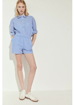 H & M - Popelinowe szorty bez zapięcia - Niebieski ze sklepu H&M w kategorii Szorty - zdjęcie 173962870