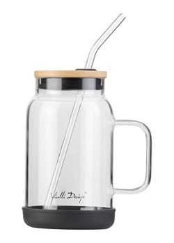 Vialli Design Szklanka w kolorze czarnym ze słomką - 600 ml ze sklepu Limango Polska w kategorii Naczynia - zdjęcie 173963594
