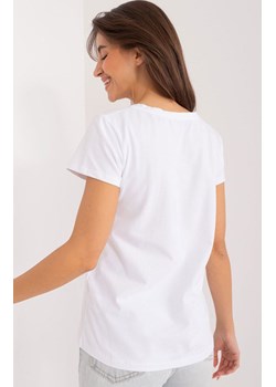 Biały t-shirt damski RV-TS-9666.05X, Kolor biały, Rozmiar S/M, BASIC FEEL GOOD ze sklepu Primodo w kategorii Bluzki damskie - zdjęcie 173964232