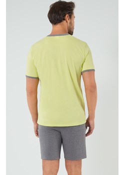 Piżama męska z krótki rękawem limonkowo-szara Nikodem, Kolor limonka-szary, Rozmiar M, Italian Fashion ze sklepu Primodo w kategorii Piżamy męskie - zdjęcie 173964252