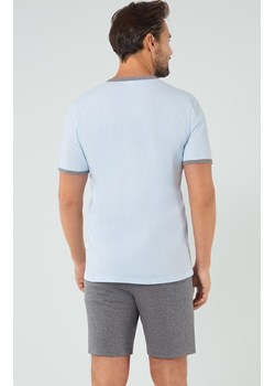 Piżama męska z krótki rękawem niebiesko-szara Nikodem, Kolor niebiesko-szary, Rozmiar 2XL, Italian Fashion ze sklepu Intymna w kategorii Piżamy męskie - zdjęcie 173965190