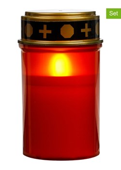 Profigarden Lampy grobowe (6 szt.) LED w kolorze czerwonym - wys. 12,5 x Ø 7 cm ze sklepu Limango Polska w kategorii Perfumy męskie - zdjęcie 173965562