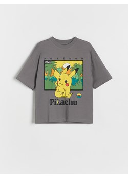 Reserved - T-shirt oversize Pokémon - ciemnoszary ze sklepu Reserved w kategorii T-shirty chłopięce - zdjęcie 173965974
